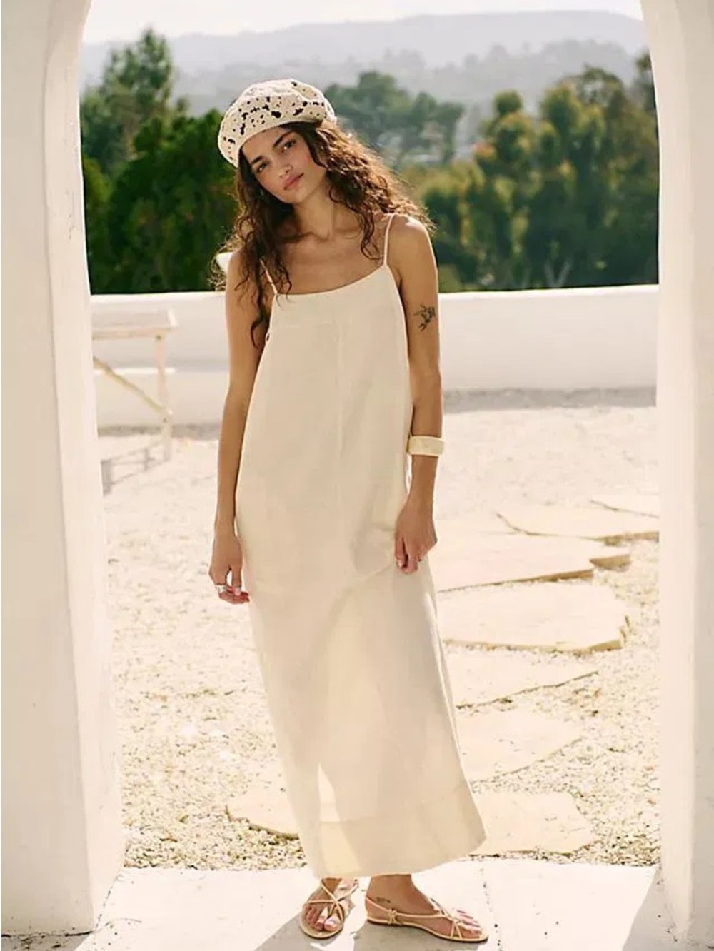 Free People Aspen Linen Maxi - XS Tea Cookie NWOT - Picture 2 of 6